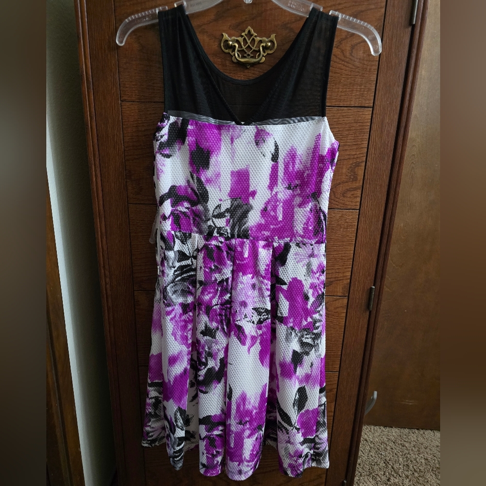 INC black and purple floral dress.